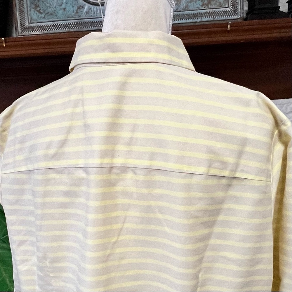 Coldwater Creek Women’s Cotton Yellow Striped Button-Up Shirt Blouse Size 1X/18 - Picture 4 of 10